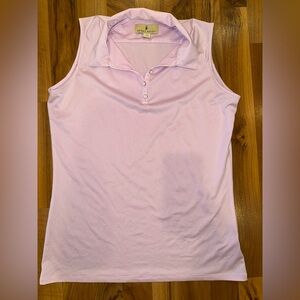 Sport Haley athletic athleisure tank top with collar buttons, sz small
